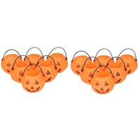 12x Halloween pompoen emmers 5 cm