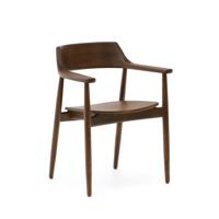 Kave Home Eetkamerstoel 'Fondes' Eikenhout, kleur Walnoot
