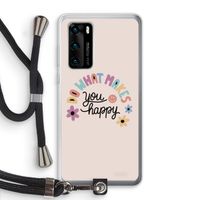 Happy days: Huawei P40 Transparant Hoesje met koord