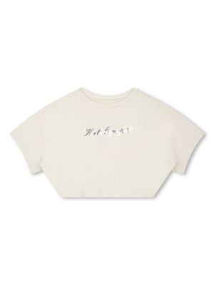 Karl Lagerfeld Kids t-shirt Karl Signature crop - Blanc