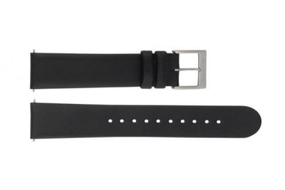 Horlogeband Mondaine BM20098 Leder Zwart 22mm
