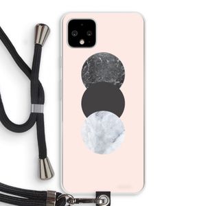 Marmeren cirkels: Pixel 4 XL Transparant Hoesje met koord