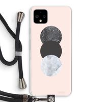 Marmeren cirkels: Pixel 4 XL Transparant Hoesje met koord