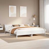 Bedframe zonder matras massief grenenhout wit 200x200 cm