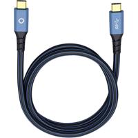 Oehlbach USB-kabel USB 3.2 Gen1 (USB 3.0 / USB 3.1 Gen1) USB-C stekker, USB-C stekker 1.00 m Blauw Vergulde steekcontacten 9351