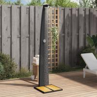 VidaXL Buitendouche 55x60x224 cm poly rattan en acaciahout zwart VidaXL Buitendouche 55x60x224 cm poly rattan en acaciahout zwart