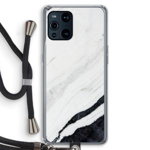 Elegante marmer: Oppo Find X3 Transparant Hoesje met koord