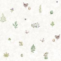 Galerie Just Kitchens Behang met paddestoelen, vogels en vlinders - G45442