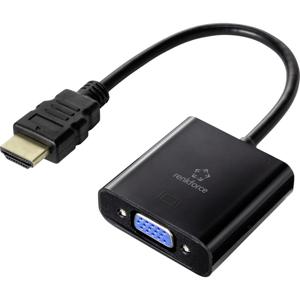 Renkforce RF-4531578 HDMI-kabel HDMI / VGA Adapterkabel HDMI-A-stekker, VGA-bus 15-polig 0.15 m Zwart Afgeschermd (dubbel)