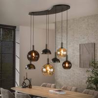 LifestyleFurn Hanglamp 'Jocelyn' Glas en metaal, 4+3-lamps