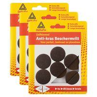 Anti-krasvilt - 18x - bruin - 33 mm - rond - zelfklevend - meubel beschermvilt - thumbnail