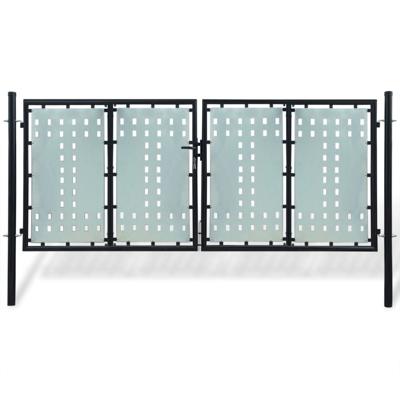 Poort enkel 300x175 cm zwart