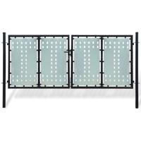 Poort enkel 300x175 cm zwart