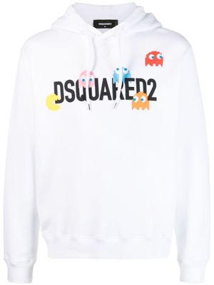DSQUARED2 hoodie en coton à logo imprimé - Blanc