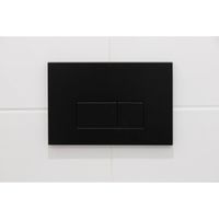 QeramiQ Push Metal Bedieningsplaat - voor Geberit UP320 inbouwreservoir - dualflush - rechthoekige knoppen - metaal zwart mat - thumbnail