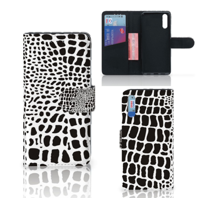 Huawei P20 | Telefoonhoesje | Met pasjeshouder | Slangenprint