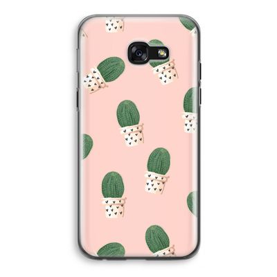 Cactusprint roze: Samsung Galaxy A5 (2017) Transparant Hoesje
