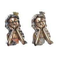 Decoratieve figuren DKD Home Decor 17 x 14 x 25 cm Rood Gouden (2 Stuks)