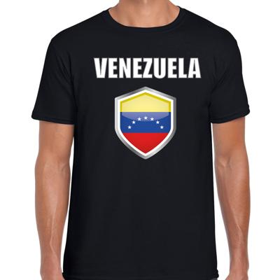 Venezuela vlag thema landen t-shirt - zwart - voor heren - Supporters kleding - korte mouwen Venezuela vlag thema landen t-shirt - zwart - voor heren - Supporters kleding - korte mouwen
