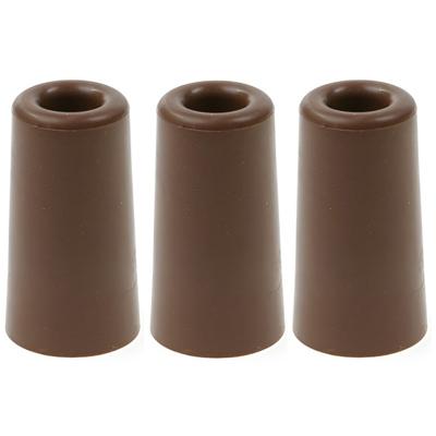 Deurbuffer / deurstopper - 3x - bruin - rubber - 75 x 40 mm - deurstop