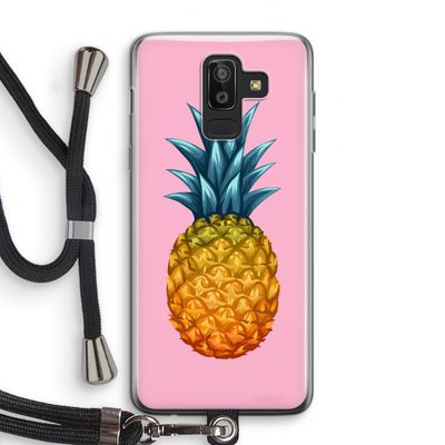 Grote ananas: Samsung Galaxy J8 (2018) Transparant Hoesje met koord