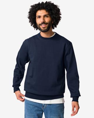 HEMA Herentrui Daryl sweatstof donkerblauw (donkerblauw)