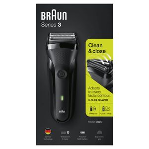 Braun Series 3 300s Oplaadbaar Elektrisch Scheerapparaat, Zwart