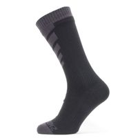 Sealskinz Scoulton Warm weather mid fietssok met Hydrostop zwart/grijs M