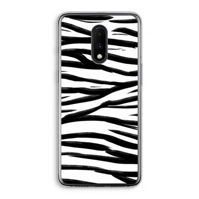 Zebra pattern: OnePlus 7 Transparant Hoesje