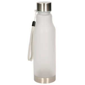 Waterfles/drinkfles/sportfles - transparant - kunststof/rvs - 600 ml - Drinkflessen