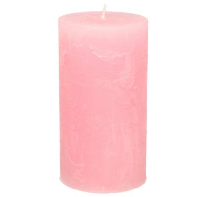 Stompkaars - roze - 7 x 13 cm - rustiek model - cilinderkaars - kaars Stompkaars - roze - 7 x 13 cm - rustiek model - cilinderkaars - kaars