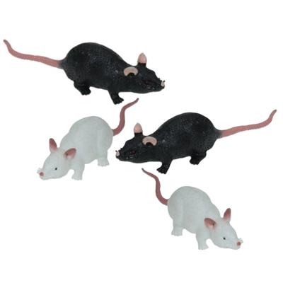 Rubberen nep/namaak dieren - 5x - ratten - 11 cm - halloween enge dieren