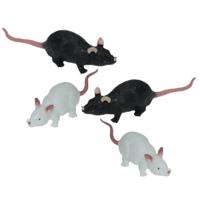 Rubberen nep/namaak dieren - 5x - ratten - 11 cm - halloween enge dieren