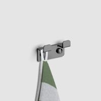 Dubbele Kledinghaak Clou Fold Gunmetal Geborsteld PVD Clou Dubbele Kledinghaak Clou Fold Gunmetal Geborsteld PVD Clou