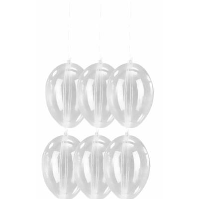 Paasversiering hangend ei van plastic - 6x - 10 cm - DIY paasei versieren - Pasen - Vulbaar