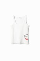 Nathy Peluso tanktop met kusjes - WHITE - XL Nathy Peluso tanktop met kusjes - WHITE - XL