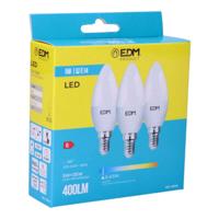 Set van 3 ledlampen EDM 98205 G 35 W 5 W 50 W E14 400 lm Ø 3,6 x 10 cm (6400 K)