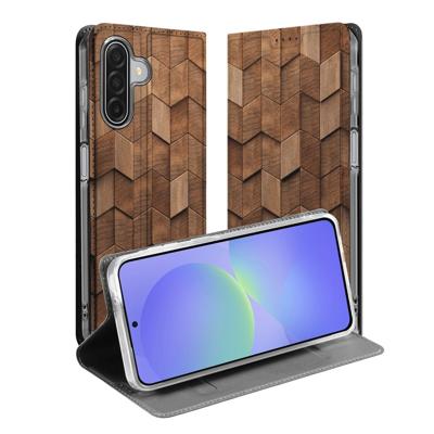 Wooden Cubes Book Wallet Case Samsung Galaxy A17