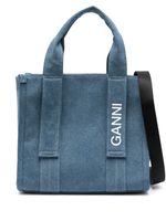 GANNI Tech denim tote bag - Bleu