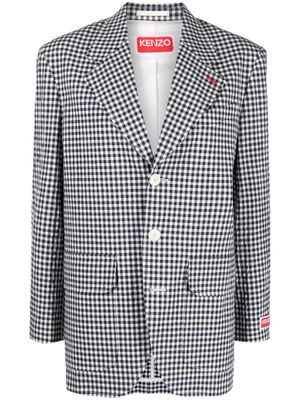Kenzo blazer boutonné à carreaux vichy - Bleu