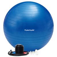 Tunturi Anti Burst Fitness bal met Pomp | Yoga bal 55 cm | 220 kg gebruikersgewicht | Incl Trainingsapp | Blauw