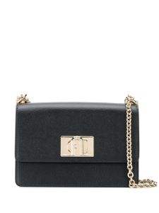 Furla sac porté épaule à bride en chaîne - Noir