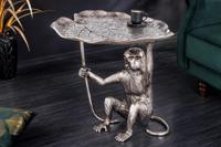 Design Bijzettafel WILDLIFE MONKEY 60cm Zilver Metaal Handgemaakt - 44836