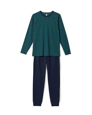 HEMA Herenpyjama Jesse jersey strepen donkerblauw (donkerblauw)