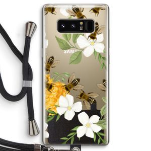 No flowers without bees: Samsung Galaxy Note 8 Transparant Hoesje met koord