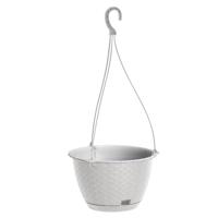 Prosperplast Plantenpot - hangend - kunststof - parel wit - D22 x H14 cm - bloempot