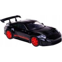 BBURAGO Modelauto - Porsche 911 - zwart/rood - 10 x 4,5 cm - speelgoedauto