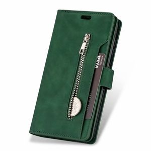 iPhone XS Max hoesje - Bookcase - Koord - Pasjeshouder - Portemonnee - Rits - Kunstleer - Groen