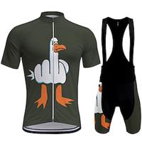 Voor heren Wielrenshirt met strakke shorts Korte mouw Bergracen Wegwielrennen Zwart Groen Grijs Tekenfilm Fietsen Spandex Sport Tekenfilm Kleding Lightinthebox - thumbnail