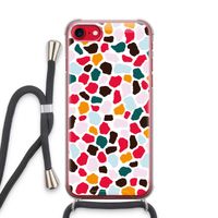 Colored Giraffe: iPhone SE 2020 Transparant Hoesje met koord